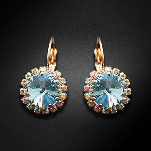 Auskari "Klaris IX (Aquamarine Blue)" ar Swarovski™ kristāliem